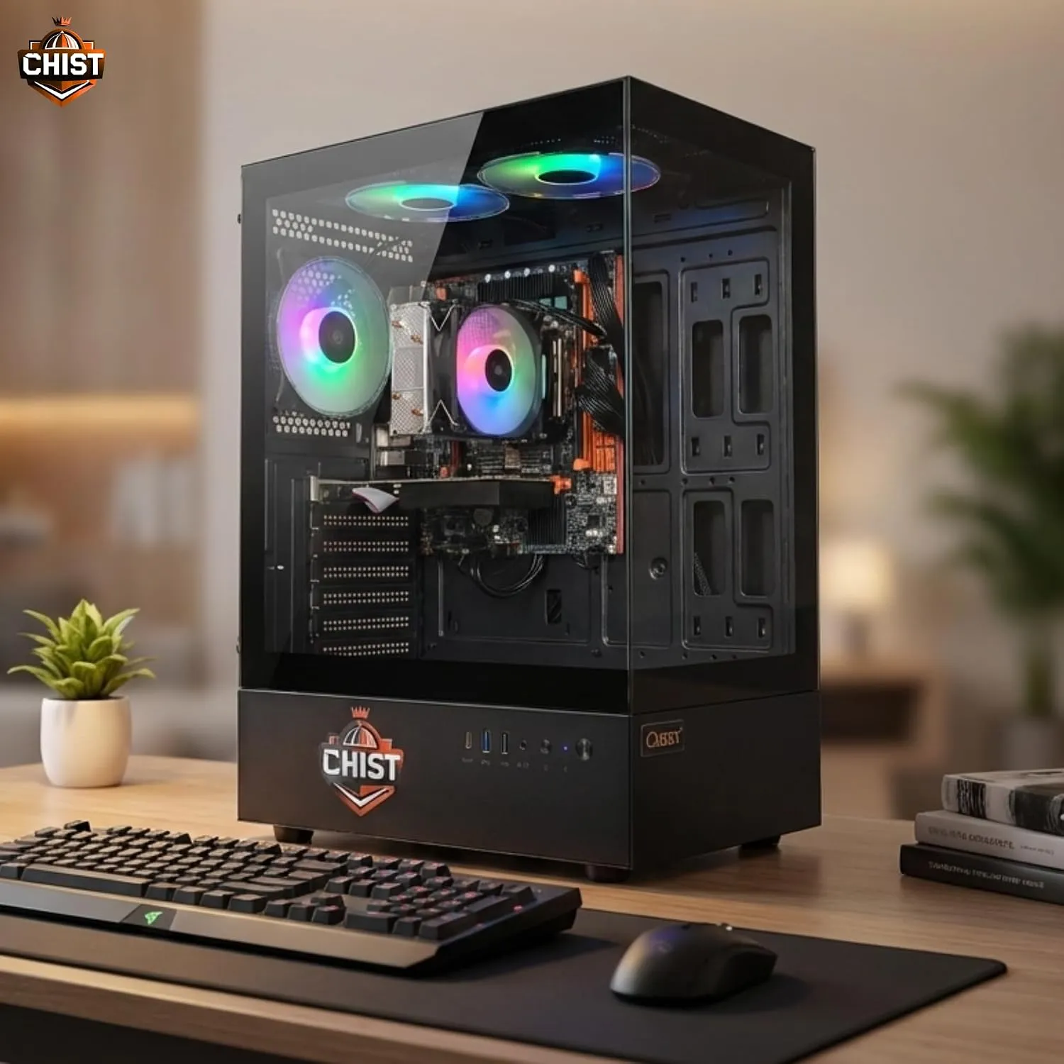CHIST i7 Extreme Gaming Pc i7-860 Processor /16GB Ram/ 512GB SSD/GT 730 4GB Graphic Card/Gaming Keyboard Mouse/WiFi Bluetooth/Speaker Free Gifted Ready to Use (24 INCH IPS Monitor) 2