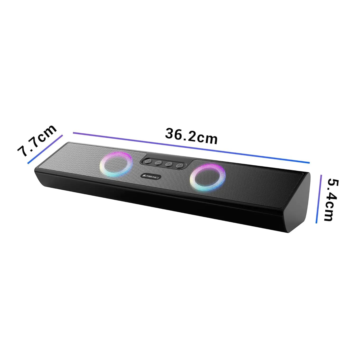 ZEBRONICS Astra 35, Portable Bluetooth Speaker, 16 Watts, Upto 8h Backup, Dual Drivers + Dual Passive Radiators, Call Function, Bluetooth v5.3 | USB | mSD| AUX, TWS, RGB LED 2