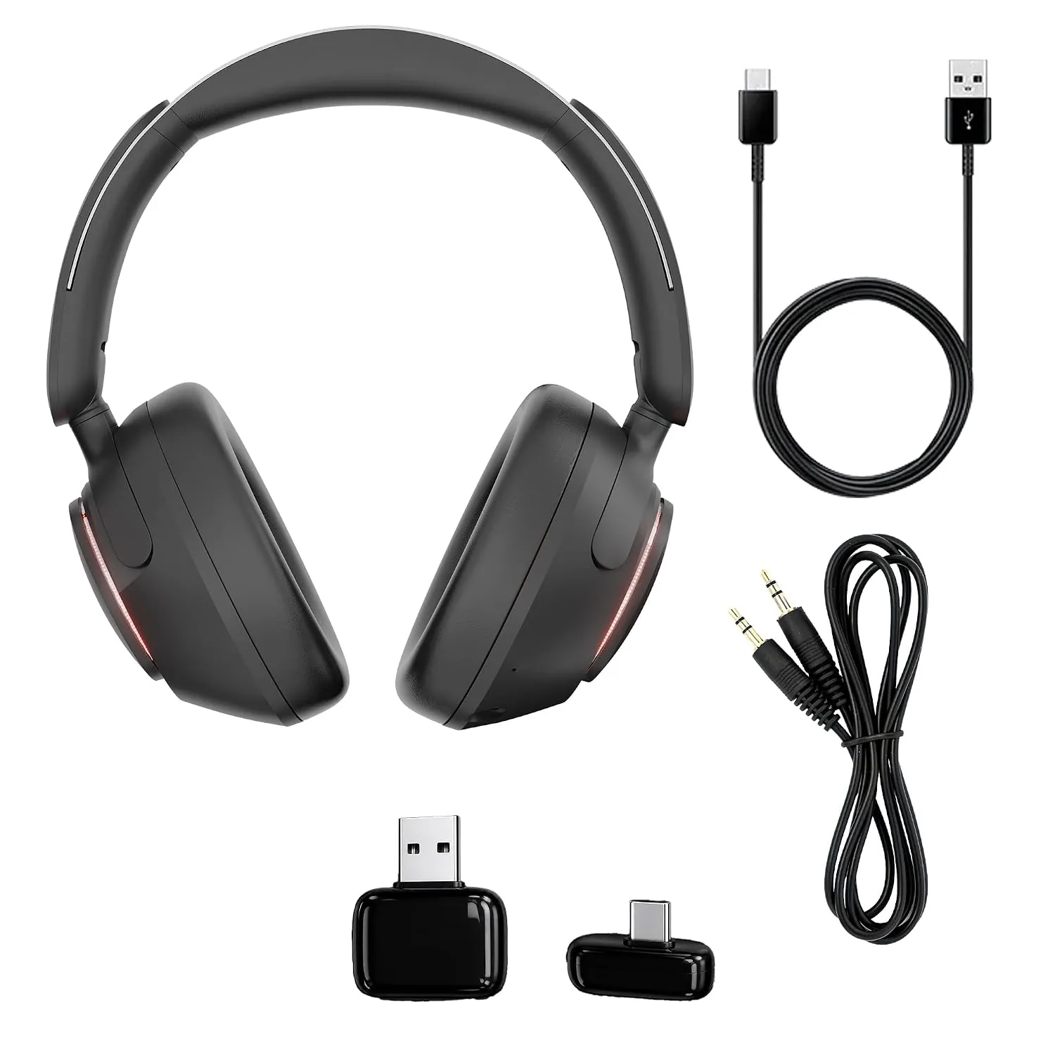 Zebronics Envy Pro ANC Wireless Headphones, BT v6.0 + Type-C Dongle, 40mm Drivers, Up to 40h Playback, App Support, Gaming Mode, ENC, 3 EQ Modes, RGB, Rapid Charging, Foldable Design (Black) 2