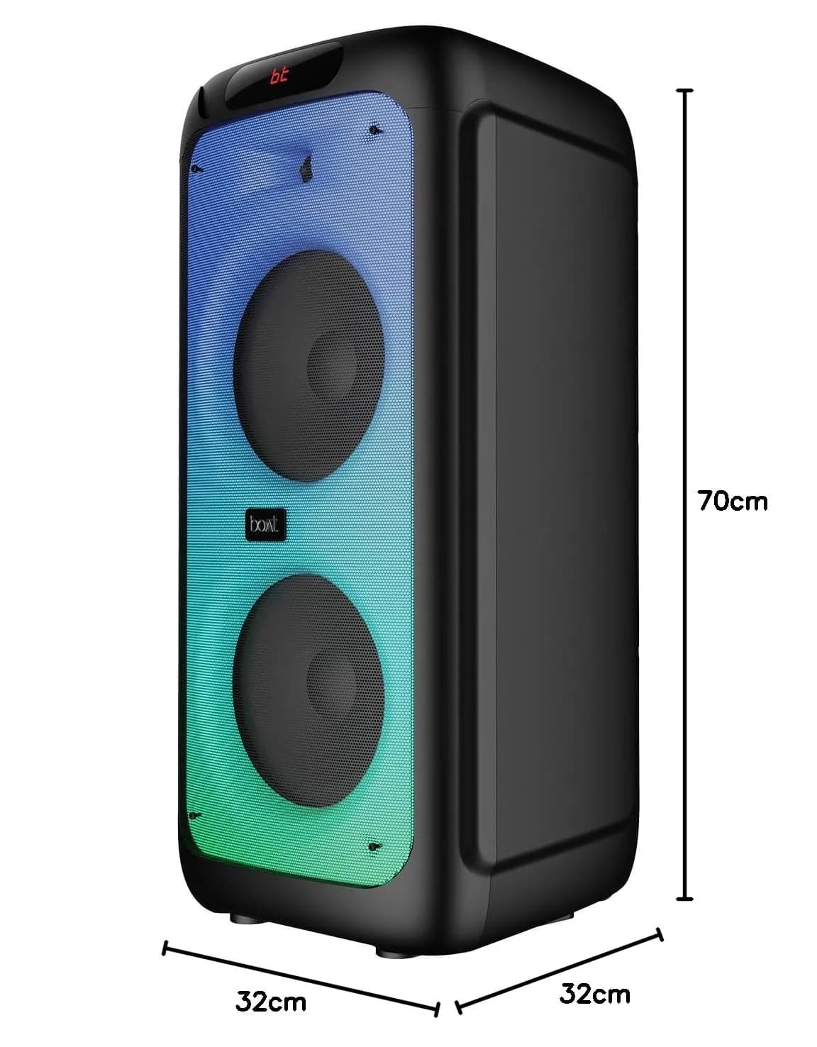 boAt Partypal 390/400 Speaker w/ 160 W Signature Sound, Karaoke with 2 Microphone Input Ports, Up to 6 hrs Playtime, EQ Modes, TWS Mode, Bluetooth v5.3, AUX & USB Type-C Port, Space Black 2